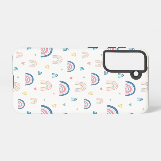 Cute Rainbows & Hearts Pattern Samsung Galaxy Hoesje (Achterkant horizontaal)