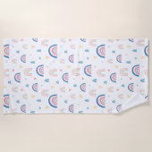 Cute Rainbows & Hearts Pattern Strandlaken (Voorkant)