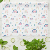 Cute Rainbows & Hearts Pattern Theedoek (Gevouwen)