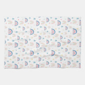 Cute Rainbows & Hearts Pattern Theedoek (Horizontaal)