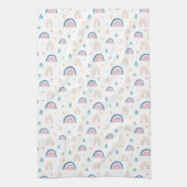 Cute Rainbows & Hearts Pattern Theedoek (Verticaal)