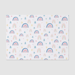 Cute Rainbows & Hearts Pattern Tissuepapier