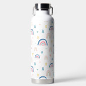 Cute Rainbows & Hearts Pattern Waterfles (Voorkant)