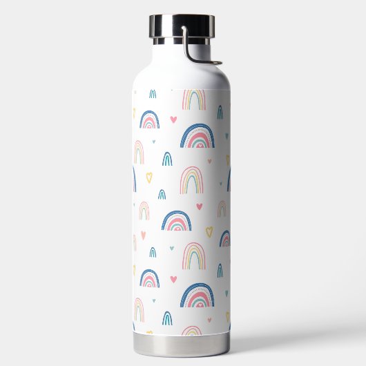 Cute Rainbows & Hearts Pattern Waterfles (Links)