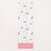 Cute Rainbows & Hearts Pattern Yogamat (Voorkant)