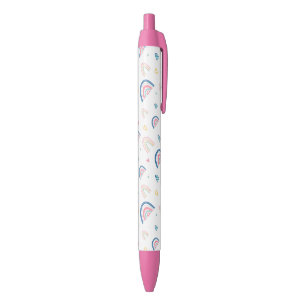 Cute Rainbows & Hearts Pattern Zwarte Inkt Pen