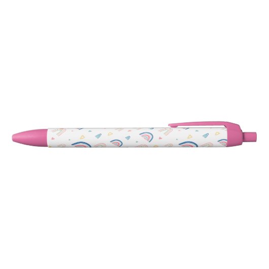 Cute Rainbows & Hearts Pattern Zwarte Inkt Pen (Bovenkant)
