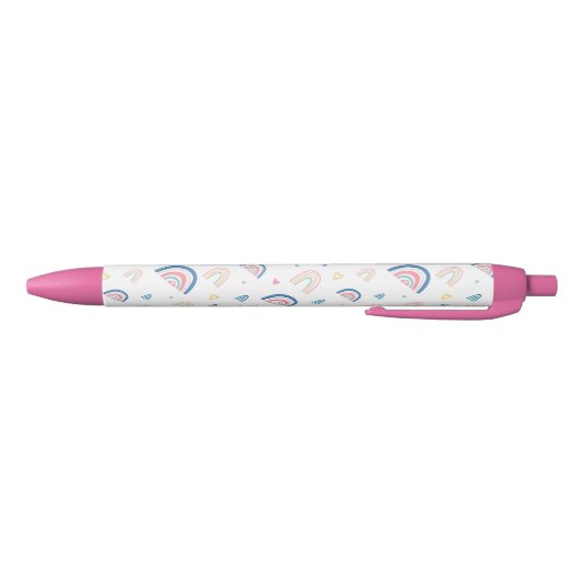 Cute Rainbows & Hearts Pattern Zwarte Inkt Pen (Bodem)