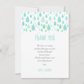 Cute Raindrops Baby shower Dank u wel Bedankkaart (Voorkant)