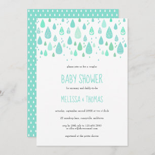 Cute Raindrops Couples Baby shower / Sprinkle Kaart