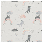 Cute Raining Cats Pattern Stof (Close Up)
