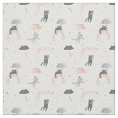 Cute Raining Cats Pattern Stof (Swatch)