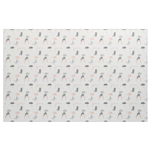 Cute Raining Cats Pattern Stof (Fat Quarter)