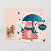 Cute Rainy Day Beer Note Card Feestdagenkaart (Voorkant / Achterkant)
