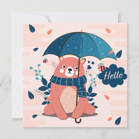 Cute Rainy Day Beer Note Card Feestdagenkaart (Voorkant)