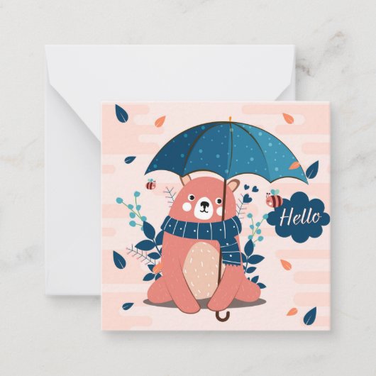 Cute Rainy Day Beer Notitiekaartje (Voorkant)