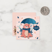 Cute Rainy Day Beer Notitiekaartje (Voorkant / Achterkant in situ)