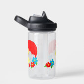 Cute Rainy Day Yellow Duck Flowers Kind Waterfles (Rechts)