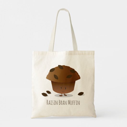 Cute Raisin Bran Muffin Breakfast Food Tote Bag (Achterkant)