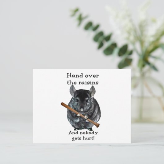 Cute Raisin Mean Chinchilla Briefkaart (Staand voorkant)