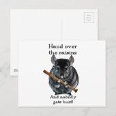 Cute Raisin Mean Chinchilla Briefkaart (Voorkant / Achterkant)