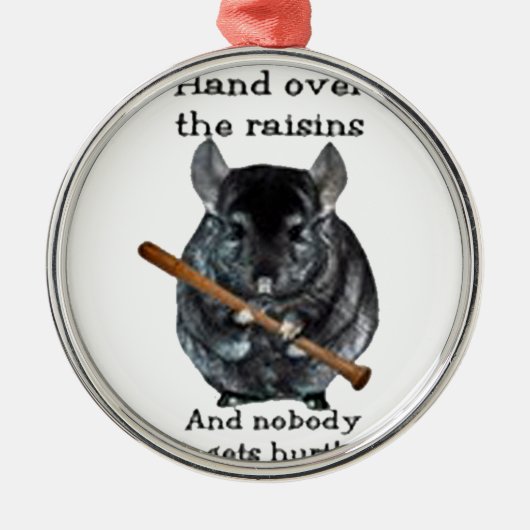 Cute Raisin Mean Chinchilla Metalen Ornament (Voorkant)