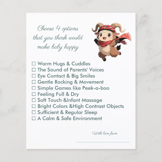 Cute Ram Baby Shower Happy Baby Game (Voorkant)