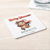 Cute Ram Winter Baby Shower Coaster Kartonnen Onderzetters (Schuin)