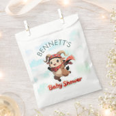 Cute Ram Winter Baby Shower Favor Bag Bedankzakje (Geknipt)