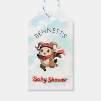 Cute Ram Winter Baby Shower Favor Tag Cadeaulabel
