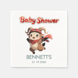 Cute Ram Winter Baby Shower Napkin Servet