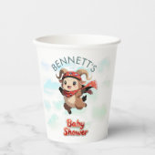 Cute Ram Winter Baby Shower Paper Cup Papieren Bekers (Voorkant)