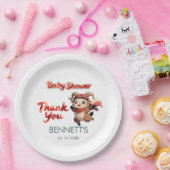 Cute Ram Winter Baby Shower Paper Plate Papieren Bordje (Feest)