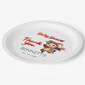 Cute Ram Winter Baby Shower Paper Plate Papieren Bordje (Gekanteld)