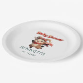 Cute Ram Winter Baby Shower Paper Plate Papieren Bordje (Gekanteld)