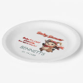 Cute Ram Winter Baby Shower Paper Plate Papieren Bordje (Gekanteld)