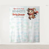 Cute Ram Winter Baby Shower Tapestry Wandkleed (Voorkant)