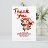 Cute Ram Winter Baby Shower Thank You Bedankkaart (Staand voorkant)
