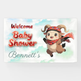 Cute Ram Winter Baby Shower Welcome  Spandoek