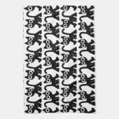 Cute Rambling Cartoon Cat Kitchen Towel Theedoek (Verticaal)