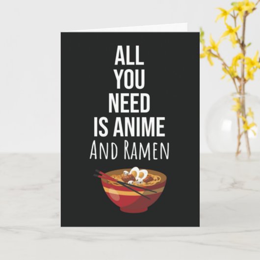 Cute Ramen Anime Cards Asian Food Kaiwaii Kaart (Gele Bloem)