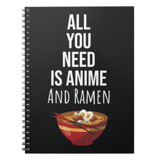Cute Ramen Anime Gifts Otaku Food Japan Kaiwaii Notitieboek (Voorkant)
