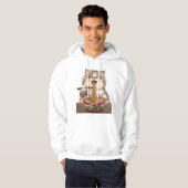 Cute Ramen Cat Illustration Hoodie (Voorkant volledig)