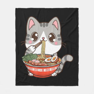 Cute Ramen Cat Kawaii Anime Japanse voedseljongen  Fleece Deken
