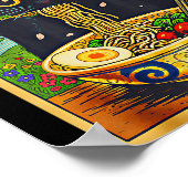 Cute Ramen Cat Nature Flowers Noodle Anime  Poster (Hoek)