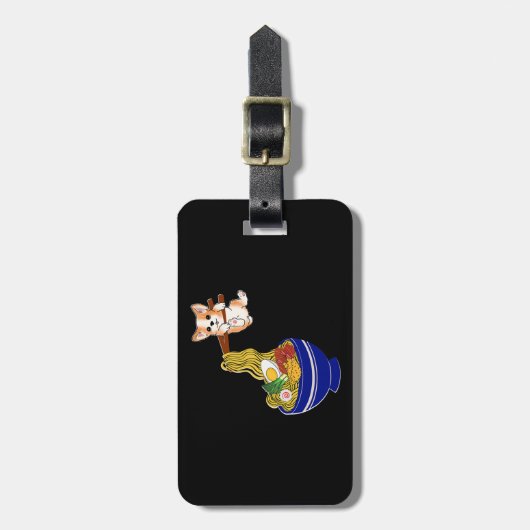 Cute Ramen Corgi Dog Bagagelabel (Voorkant verticaal)