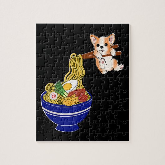 Cute Ramen Corgi Dog Legpuzzel (Verticaal)