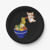 Cute Ramen Corgi Dog Papieren Bordje (Voorkant)