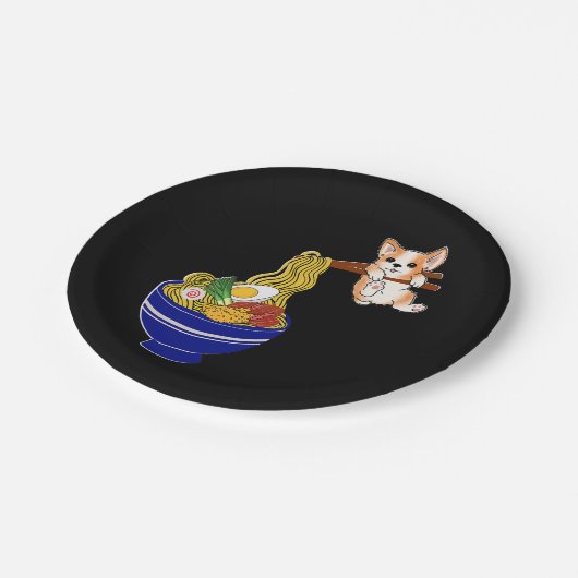 Cute Ramen Corgi Dog Papieren Bordje (Gekanteld)