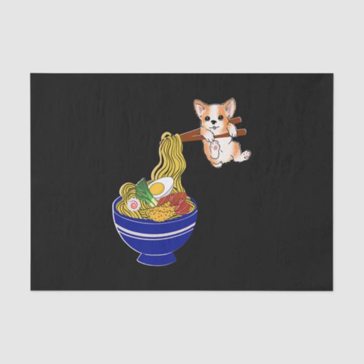 Cute Ramen Corgi Dog Tissuepapier (Voorkant)